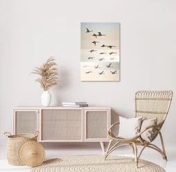 Verre imprime Oiseaux sauvages, multicouleur CEANOTHE l.45 x H.65 cm