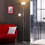 Lampadaire liseuse, E27, H.177 cm, Basic, gris