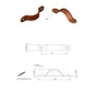 Poignée de meuble Cuir, cuir marron mat, entraxe 96 mm