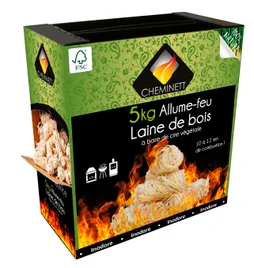 Allume feu laine de bois 5kg CHEMINETT
