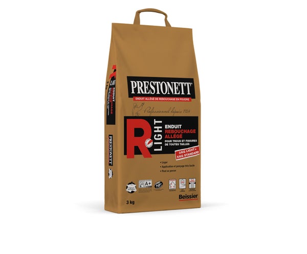 Enduit de rebouchage en poudre allege R light PRESTONETT 3 kg