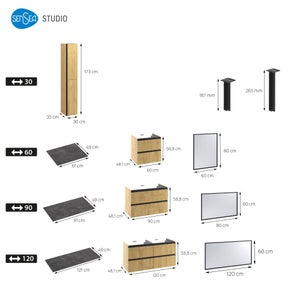 Pied ajustable INSPIRE Studio noir anodisé