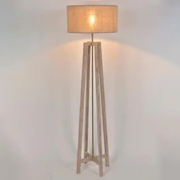 Lampadaire, E27 colonne bois HEMINGWAY COREP h. 151 cm