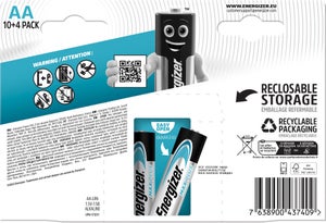Lot de 10+4 piles alcaline AA , 1.5 V, ENERGIZER