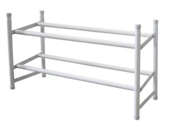 Range-chaussures extensible à poser blanc, 12 paires maximum H.35 x l.62 cm