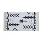 Tapis de bain l.50 x L.80 cm blanc/noir, Beni AZAO
