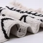 Tapis de bain l.50 x L.80 cm blanc/noir, Beni AZAO