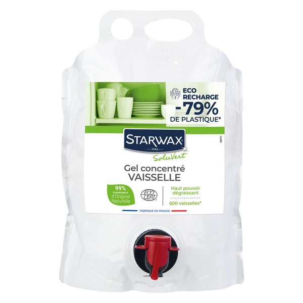 Eco recharge gel vaisselle STARWAX Soluvert 3L