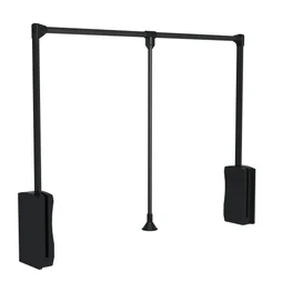 Barre de penderie escamotable recoupable SPACEO Evo'm noir 40 à 80 cm
