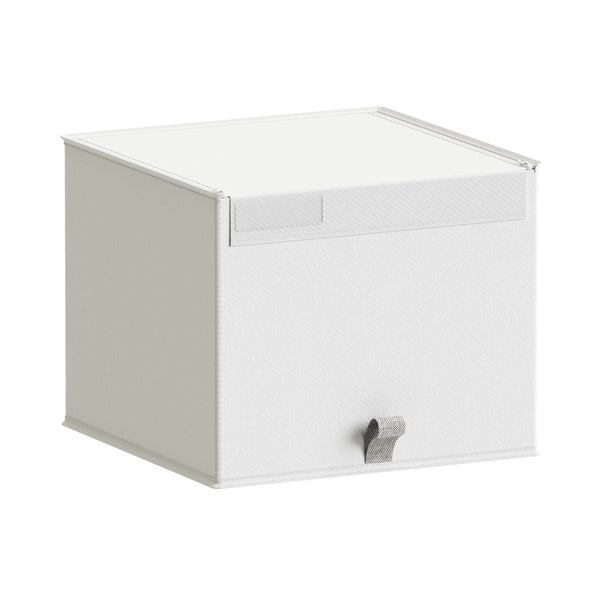 boite fermee evo'm tissu h.29 x l.36 x p.35 cm blanc spaceo