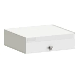 boite fermee evo'm tissu h.16 x l.56 x p.50 cm blanc spaceo
