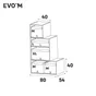 boite fermee evo'm tissu h.16 x l.56 x p.50 cm blanc spaceo