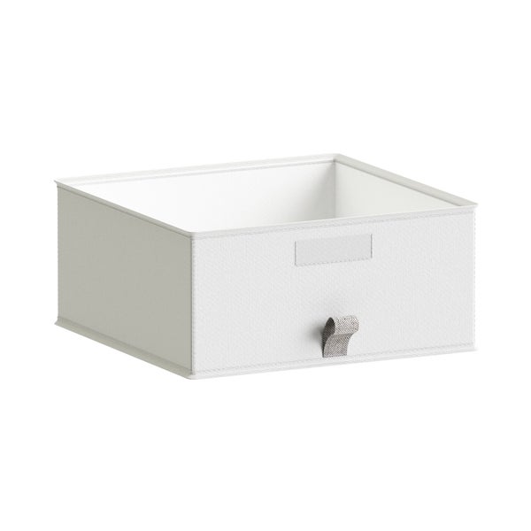 boite evo'm tissu h.16 x l.36 x p.35 cm blanc spaceo