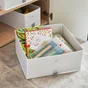 boite evo'm tissu h.16 x l.36 x p.35 cm blanc spaceo