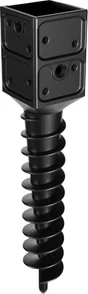 Ancre pvc a visser noir, H.7 x P.7 cm