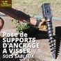 Ancre pvc a visser noir, H.7 x P.7 cm