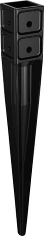 Support pvc a enfoncer noir, H.9 x P.9 cm