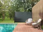 Paravent rétractable 1.8X3M, gris anthracite, fixation enrouleur mur ou sol