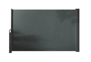 Paravent rétractable 1.8X3M, gris anthracite, fixation enrouleur mur ou sol