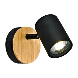 Spot salle de bain INSPIRE Malabe orientable métal bois noir