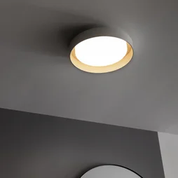 Plafonnier led de salle de bain IP44 Malai, INSPIRE, diam. 30 cm métal blanc