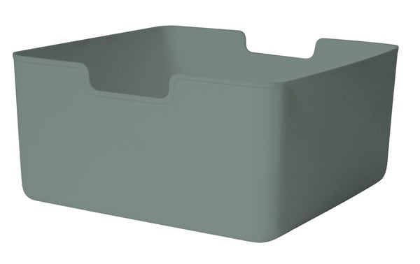 Bac plastique recycle M KUB Sage 2 H.15 x l.31 x P.31 cm