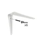 Equerre Normo acier peint blanc, H.15 x P.12.5 cm