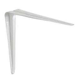 Equerre Normo acier peint blanc, H.25 x P.20 cm