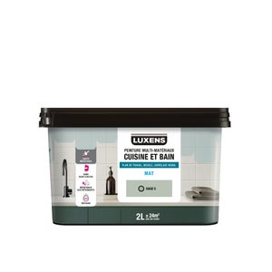 Peinture carrelage, meuble, crédence sage 5 mat LUXENS Cuisine et bain 2l