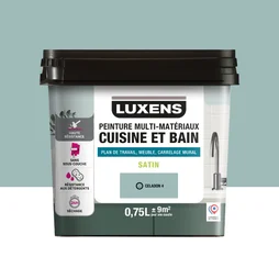 Peinture carrelage, meuble, crédence celadon 4 satin LUXENS Cuisine et bain 0.75