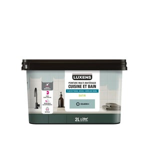 Peinture carrelage, meuble, crédence celadon 4 satin LUXENS Cuisine et bain 2l