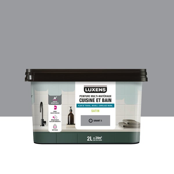 Peinture carrelage, meuble, crédence granit 3 satin LUXENS Cuisine et bain 2l