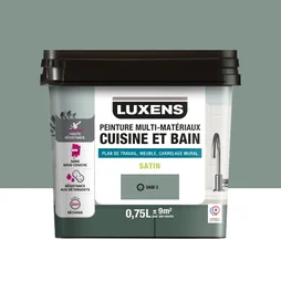 Peinture carrelage, meuble, crédence sage 3 satin LUXENS Cuisine et bain 0.75l