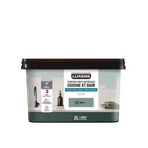 Peinture carrelage, meuble, crédence sage 3 satin LUXENS Cuisine et bain 2l