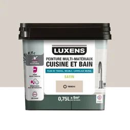 Peinture carrelage, meuble, crédence trench 6 satin LUXENS Cuisine et bain 0.75l