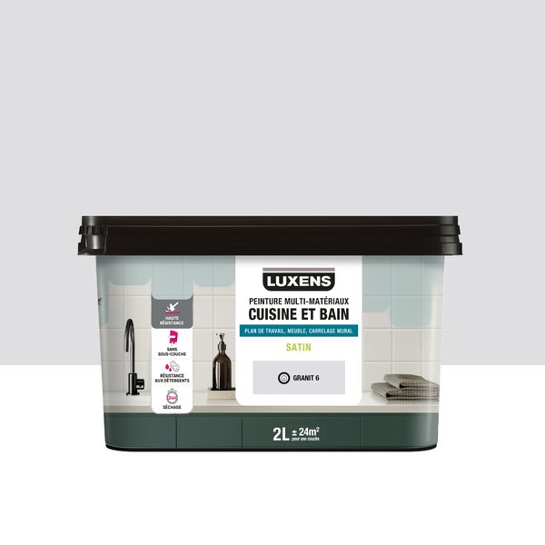 Peinture carrelage, meuble, crédence granit 6 satin LUXENS Cuisine et bain 2l