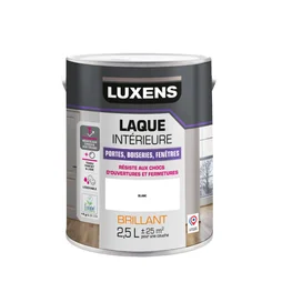 Peinture boiserie, blanc brillant, LUXENS, Laque, 2.5l