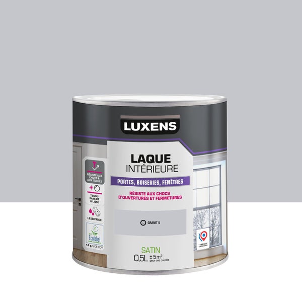 Peinture boiserie, gris granit 5 satin, LUXENS, Laque, 0.5l