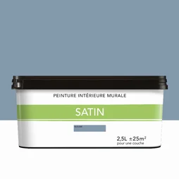Peinture satiné pour mur intérieur, 2.5 litres, bleu gris