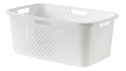 Panier à linge polypropylène, l.38 x H.23.5 x P.58 cm