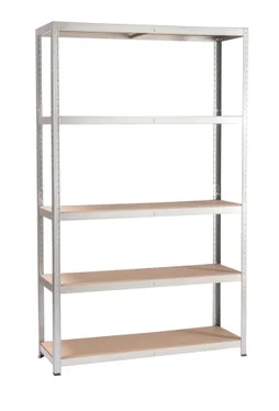 Etagère métal  bois l120 x H196 x P40cm 5 tablettes SPACEO gris