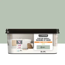 Peinture murale cuisine et bain, LUXENS, sage 5, 2 litres