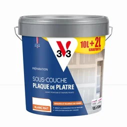 Sous-couche plaque de plâtre, V33, 10 litres + 20 % gratuit