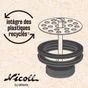 Bonde avec grille sans trop-plein à écoulement libre recyclé NICOLL Diam.63 mm