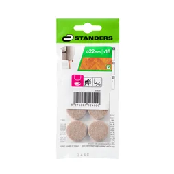 Lot de 16 patins feutre adhésif STANDERS  marron 22mm