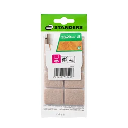 Lot de 8 patins feutre adhésif STANDERS  marron 23x29mm
