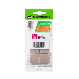 Lot 12 plaque feutre STANDERS  22x22mm beige
