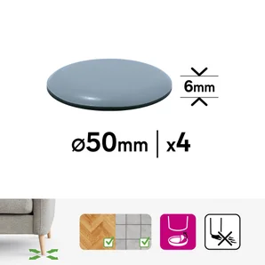 4 Gros Patins Glisseurs Ronds 80mm + Adhésif - Pour Meubles