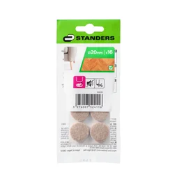 Lot de 16 patins feutre adhésif STANDERS  marron 20mm