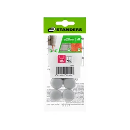 Lot de 8 patins gliss+adhésif STANDERS  gris 20mm